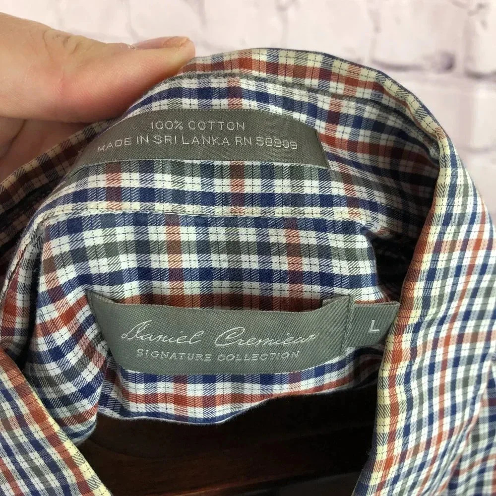 daniel cremieux signature collection men's button front shirt sz large - Picture 3 of 4